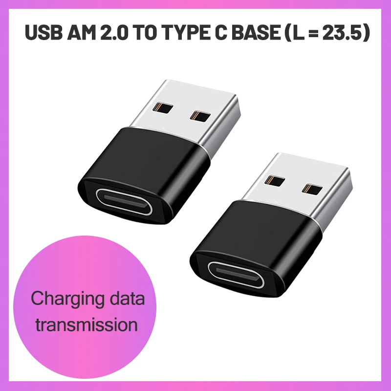 USB2.0ตัวผู้เป็น USB Type C ตัวเมีย (ความยาว23.5มม.) ชาร์จ + ถ่ายโอนข้อมูลอุปกรณ์ขยาย/อุปกรณ์ชาร์จโทรศัพท์ในรถยนต์