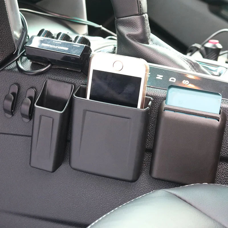 Auto Car Card Storage Holder Box Pocket Card Organizer Pouch Bag Pasting Mobile Phone Storage Holder Car Styling Accessories