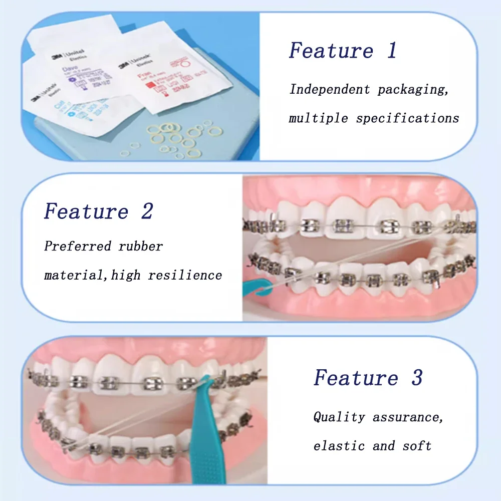 Dental ZOO PACK Elastics Orthodontic Ties 500pcs Rubber O-ring BandLatex Braces Ligatures Ties For Bracket Brace Archwire Chip