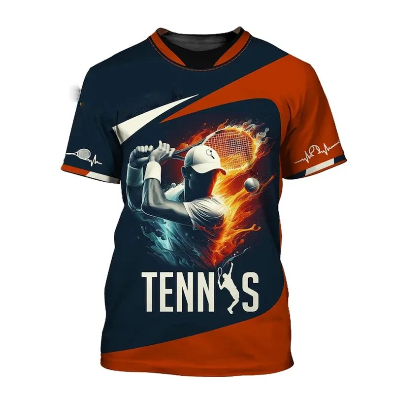 

Fashion Tennis Sports Short Sleeve T-shirt Custom Name Tennis Competition Team Clothes Summer Casual Breathable Quick Drying Tee