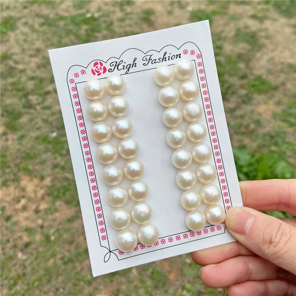 High Quality Half Drilled Hole Pearls 3-11MM Natural White Bread Freshwater Pearl Beads For Jewelry Making DIY Stud Earrings