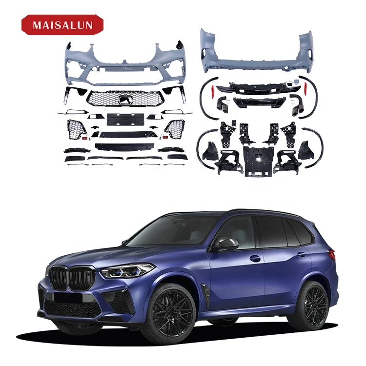 Hot-sale X5M style body kit for BMW X5 upgrade to X5M G05 body kit with front rear bumper side skirts spoiler