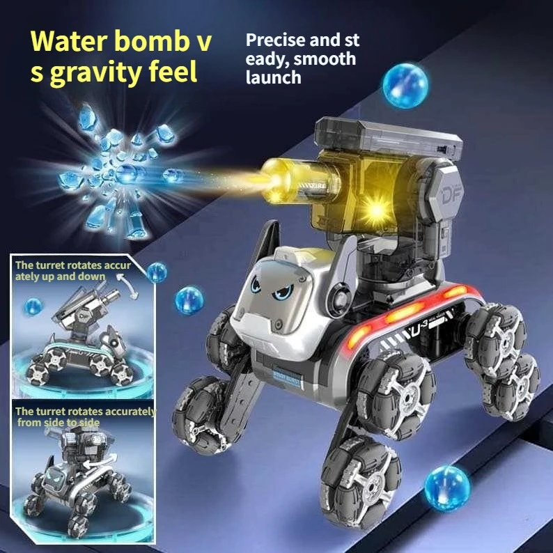 

Новинка 2025 года, электрический пульт дистанционного управления, механический пистолет для собак, водный пистолет, робот, трансформация жестов собаки, восьмиколесный трюк, игрушечный автомобиль