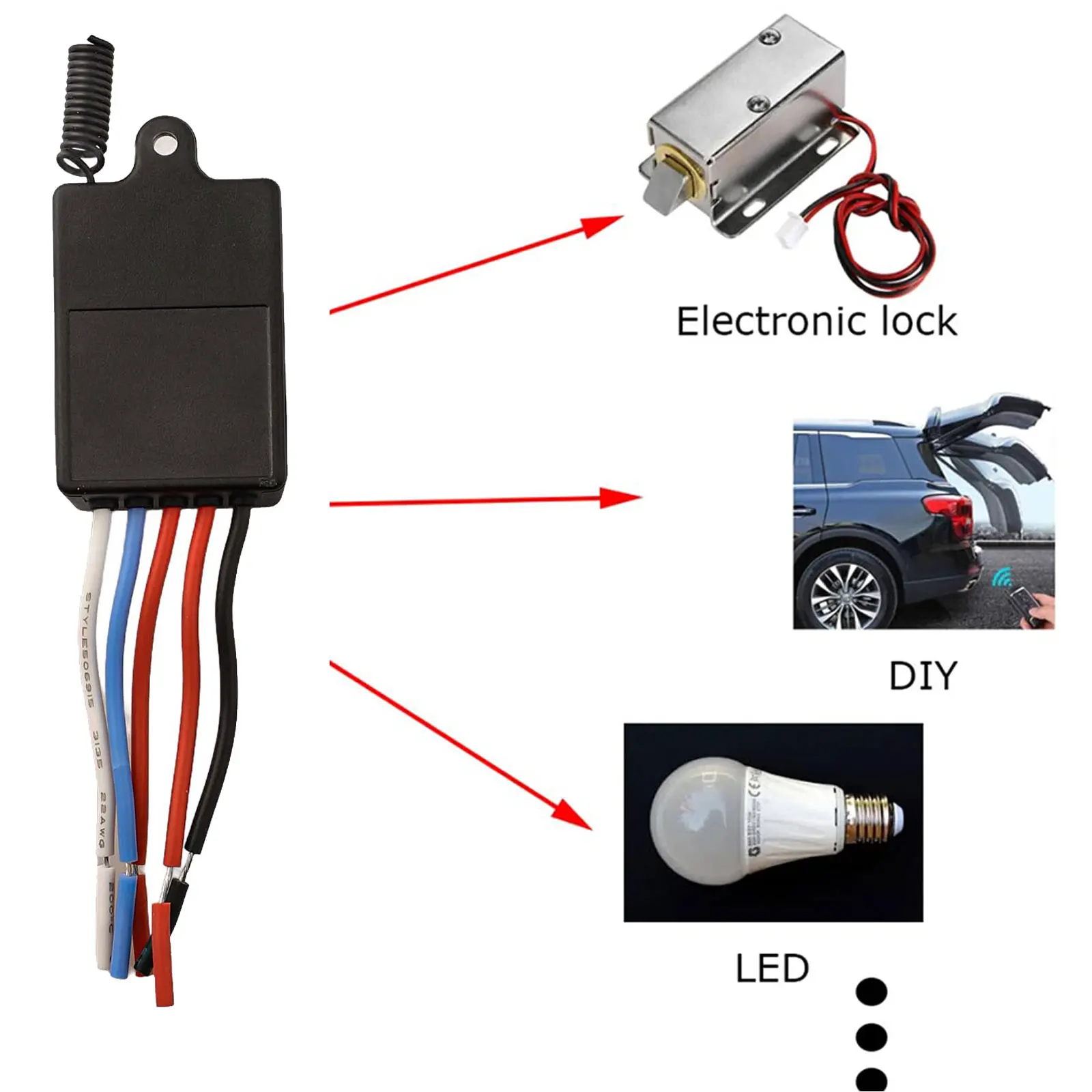 Forward Reverse Remote Switch DC 5V To 24V 20A Linear Actuator 12V Remote Switch Plastic, Metal Material Current Rating 20A