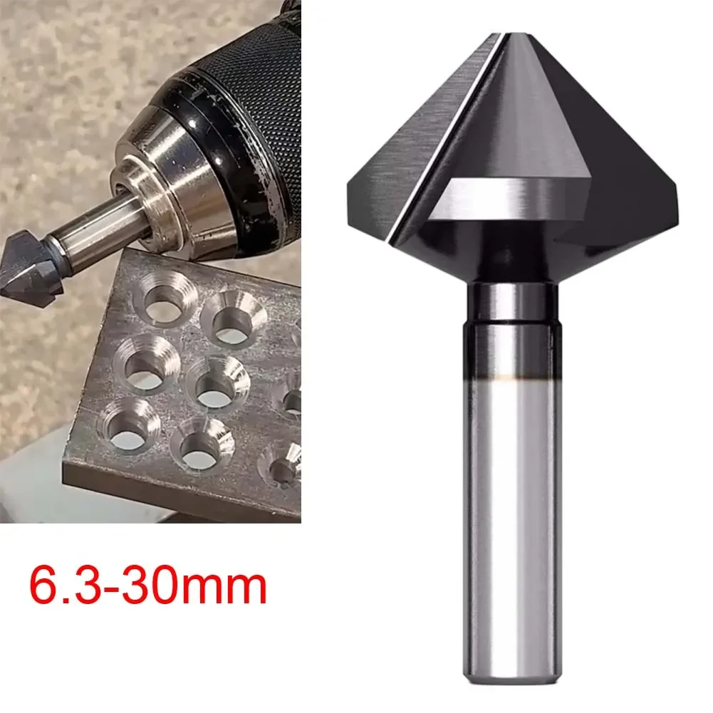 

1pc 90 Degree Chamfer Drill Bit 3 Flutes For M35 Cobalt Metal Deburring Milling Tool Metalworking Tools Accessories