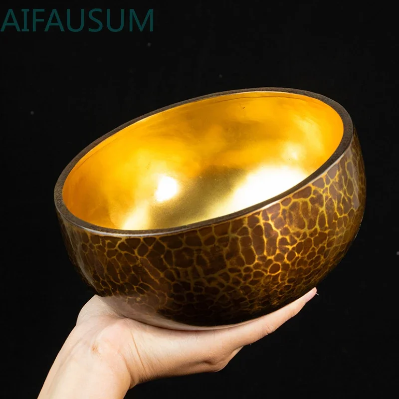 Hand hammered Tibetan Singing Bowl Brass Zijin Bowl Yoga Meditation Sound Healing Stress Relief Spiritual Gift,14cm to 26cm