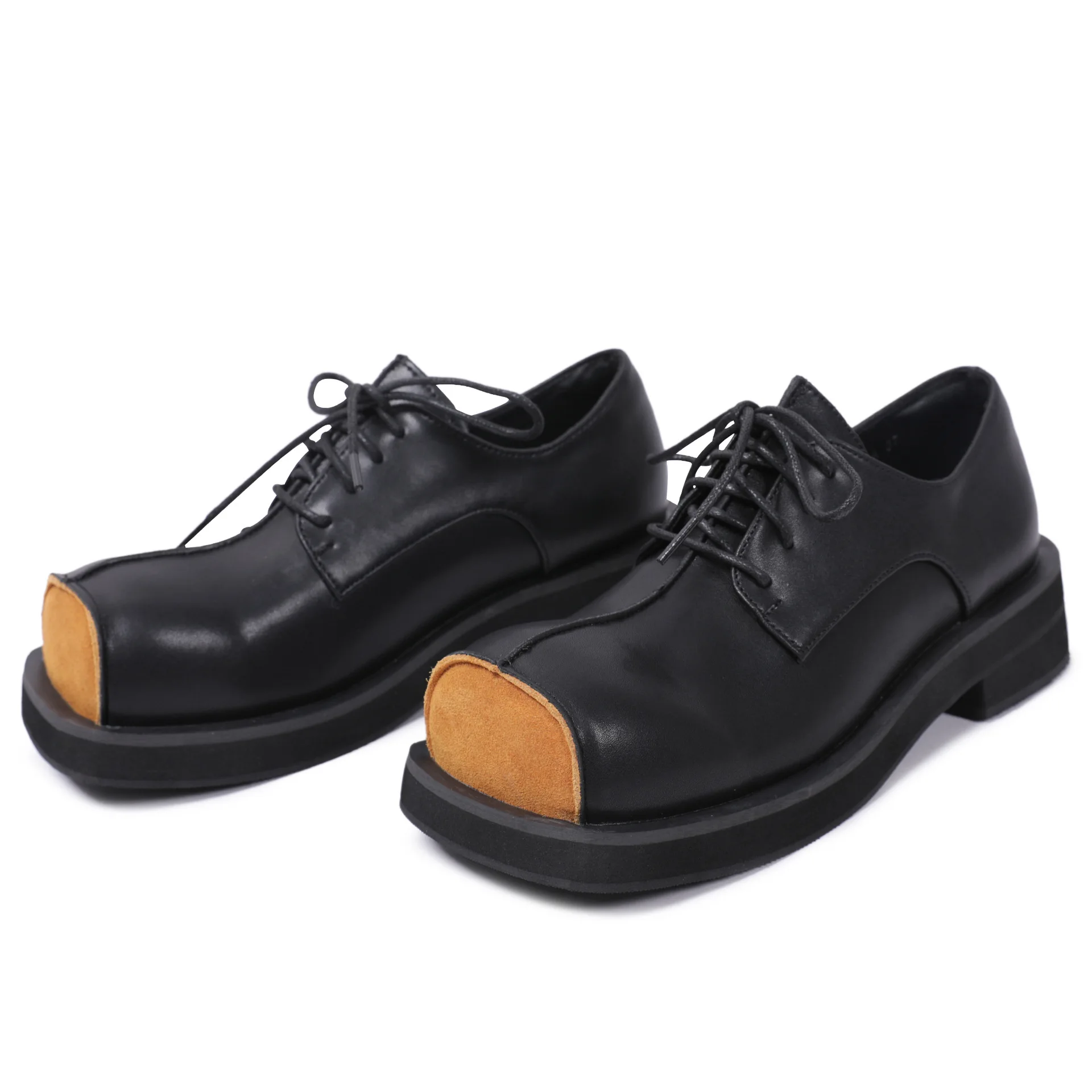 New Platform Loafers Shoes women Thick-soled Wedding Shoes Black Formal Business Shoes Slip-on Leather Increase Casual Shoes