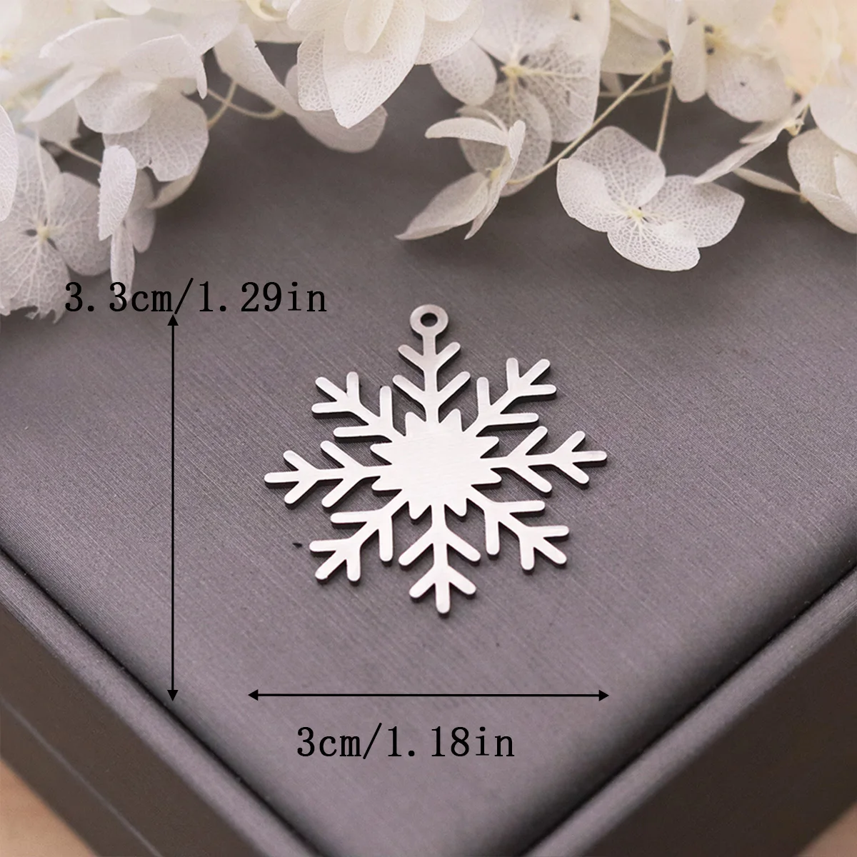 3pcs Snowflake Charms Stainless Steel Winter Snow Flake Pendant for DIY Jewelry Making Necklace Earrings Findings Supplies