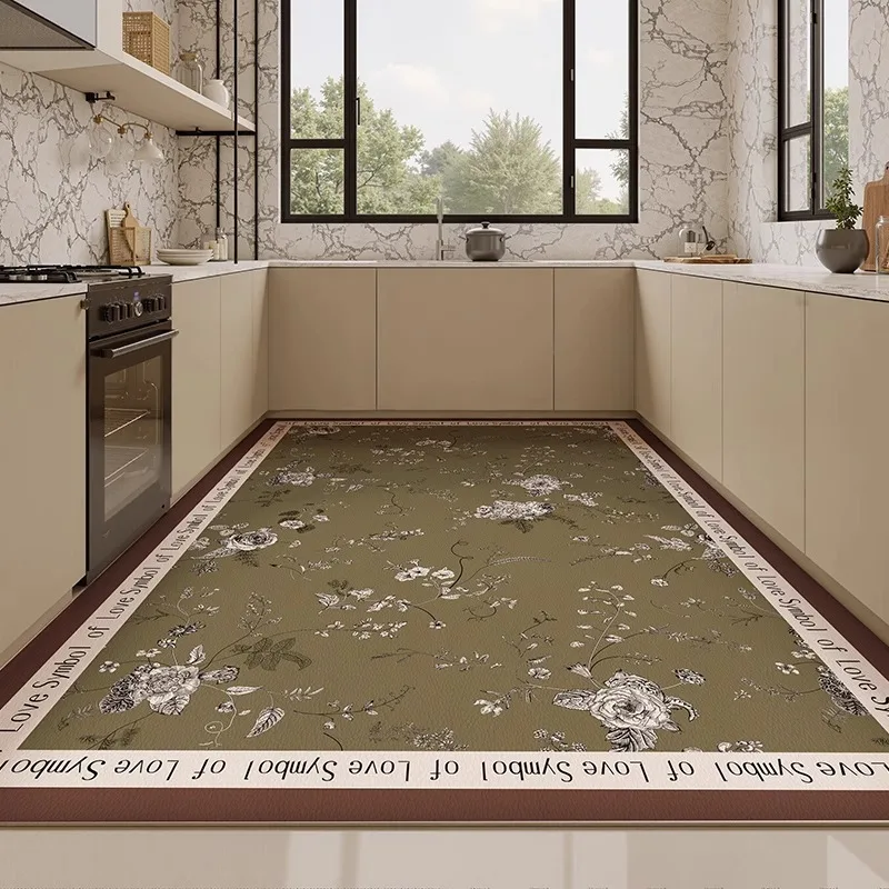 

Кухонный напольный коврик Противоскользящий маслостойкий протираемый ПВХ грязеотталкивающий ковер Устойчивый к царапинам Износостойкий мягкий балконный коврик Tapis