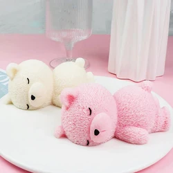 4/6inch 3D Cute Sleeping Bear Mousse Cake Silicone Mold Fondant Dessert Ice Cream Jelly Pudding Mould DIY Baking Decoration Tool