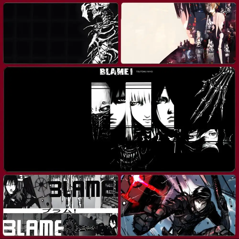 Manga Sci Fi Blame! Mouse Pad Large Gaming Mousepad with Stitched Edges Thickened Desk Mat PC