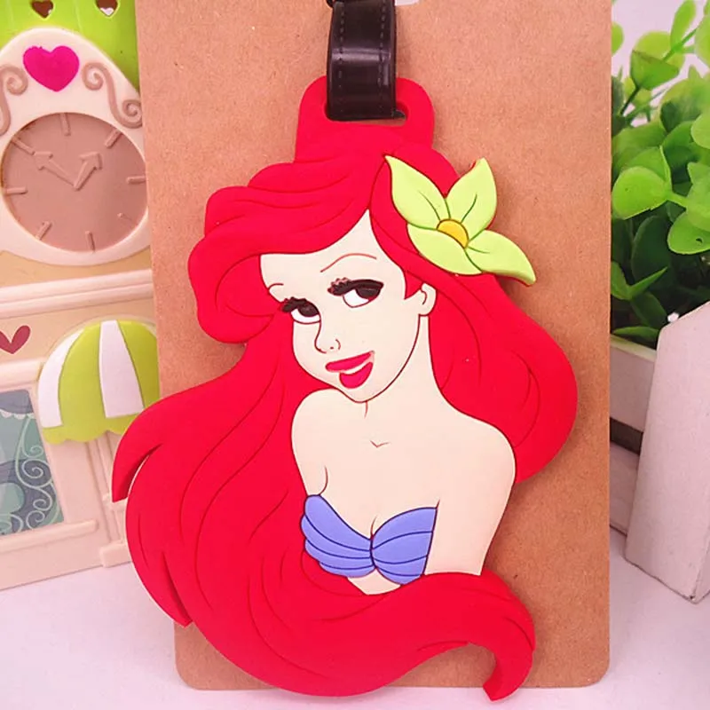 Lovely Disney Princess Travel Accessories Luggage Tag Silica Gel Suitcase ID Addres Holder Baggage Boarding Tag Portable Label