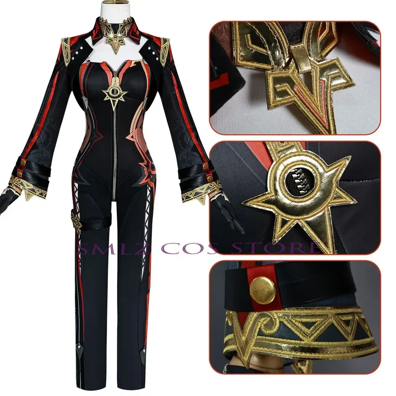 RT01 Gra Genshin Impact Mavuika Cosplay Pyro Archon Kostium Uniform Peruka Zestaw Anime Halloween Party Play Prop dla Woma*Jk2