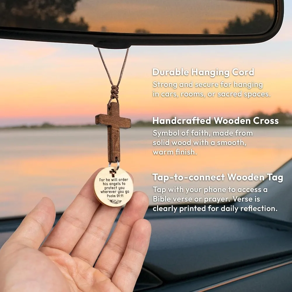Car Interior Accessories Jesus Cross Rearview Mirror Pendant Christian Religious Gift Auto Hanging Ornament Decor Men Women