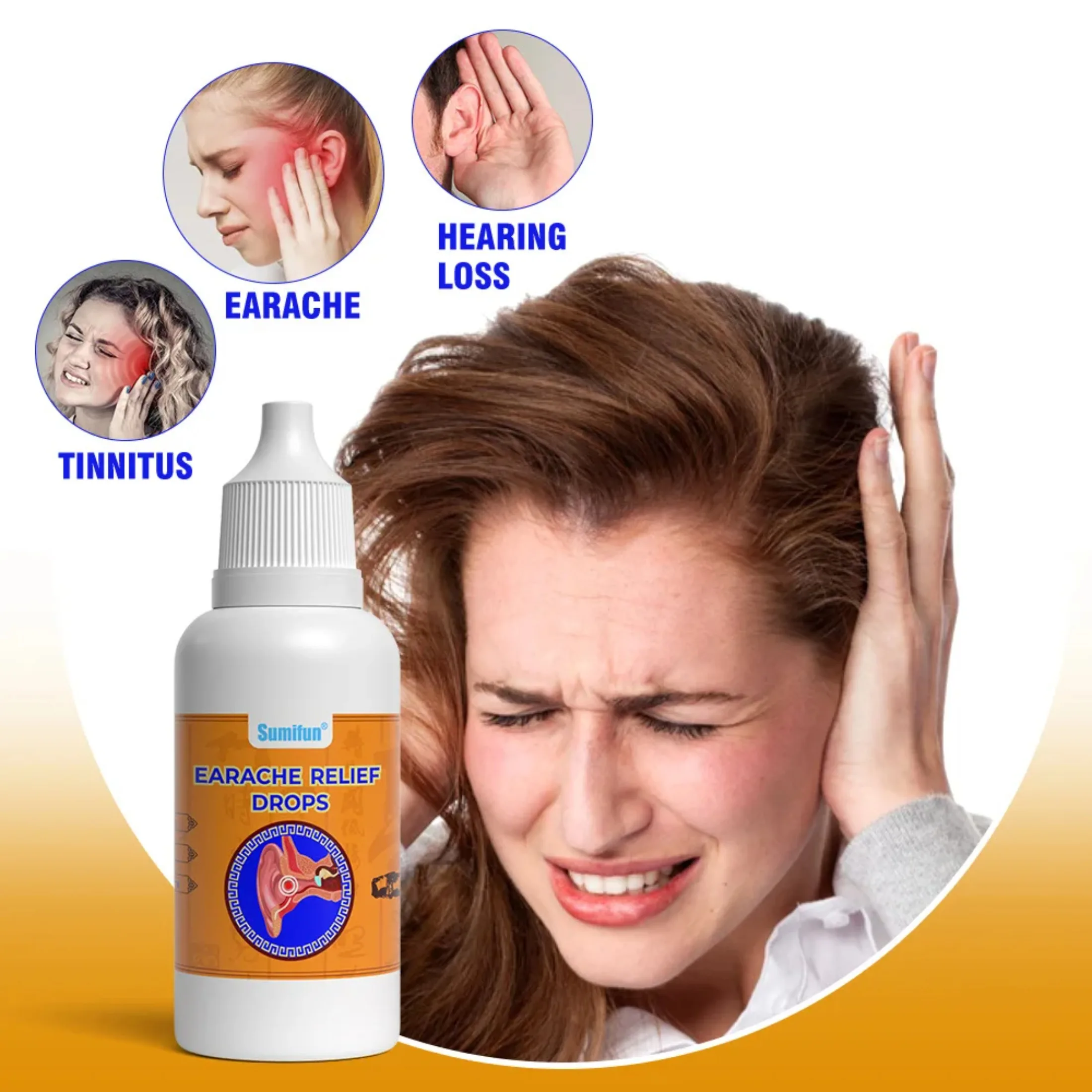 보청기 20ml Tinnitus Oil for Improved Ear Health Hearing Ear Ringing Drops Alleviate Deafness Tinnitus Itching Earache 귀내시경