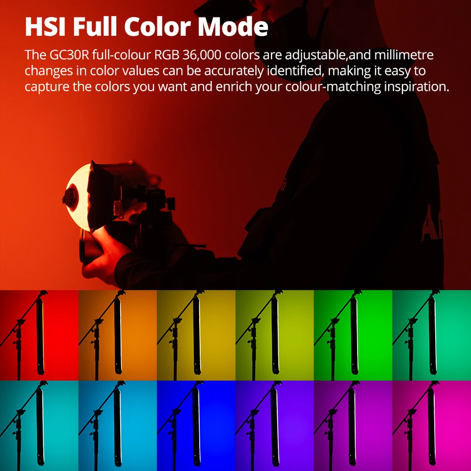 New Ambitful GC30R 30W RGB Photography Lighting Air Light 2000K-10000K Portable LED Flexible Inflatable Light