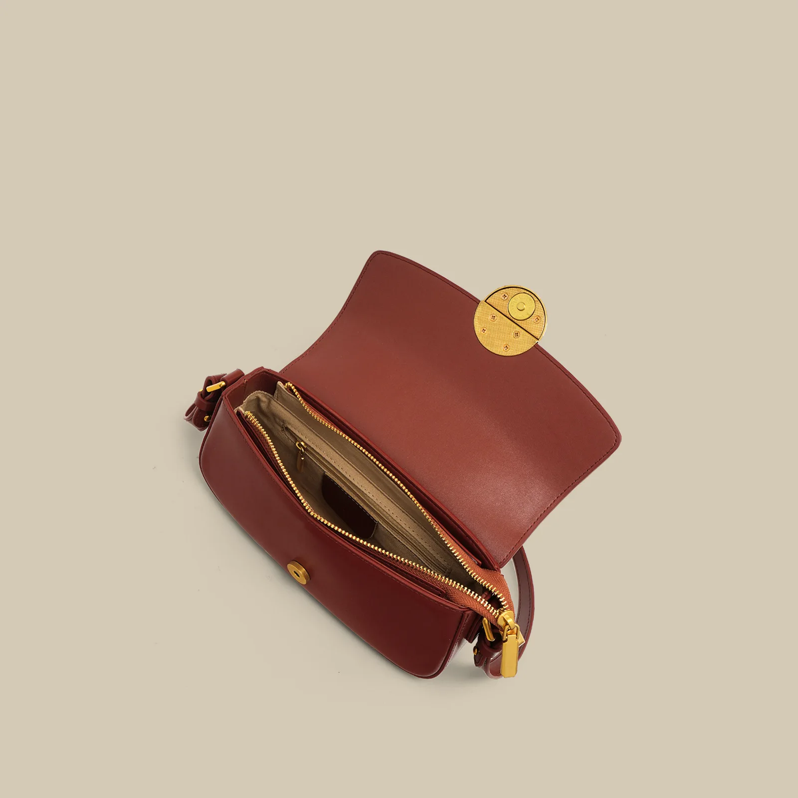 New 2023 Spring Style Red Leather Shoulder Bag with Magnetic Buckle Luxury Handbags for Women Daily Use and Casual Outings