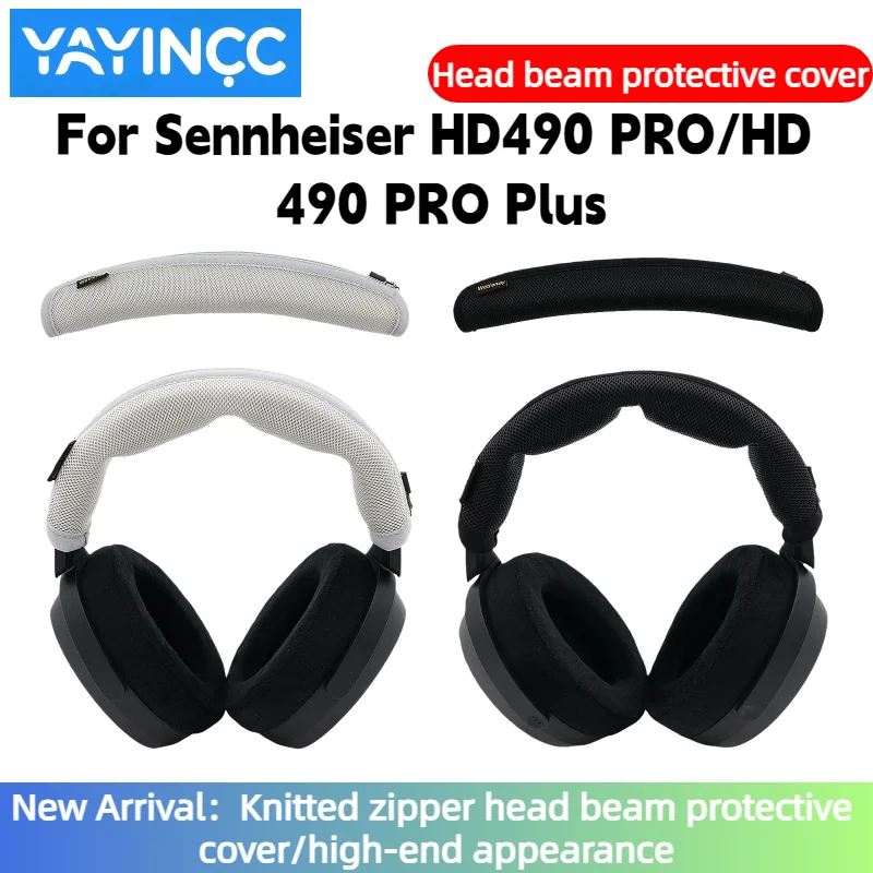 

Headphone Head Beam Cover For Sennheiser HD490 PRO Earphone Zipper knitted fabric headband protective cover Advanced feeling