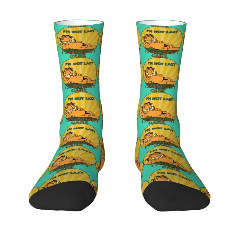 Calcetines divertidos personalizados para hombre Garfielde, calcetines unisex con estampado 3D de gato Kawaii