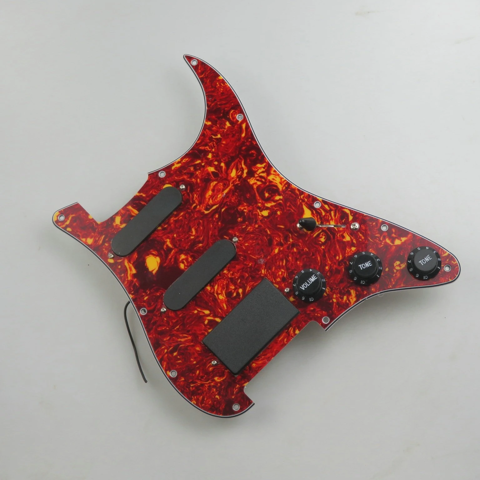 SSH Active Pickups Loaded  Prewired Pickguard 1 Volume 2 Tone 5-Way Switch Black For S/T Style Electric Guitar