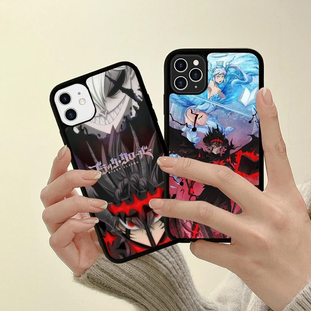 Black Clover Phone Case Silicone PC+TPU For For iPhone  11 12 13 14 15 16 Plus Pro Max Cover