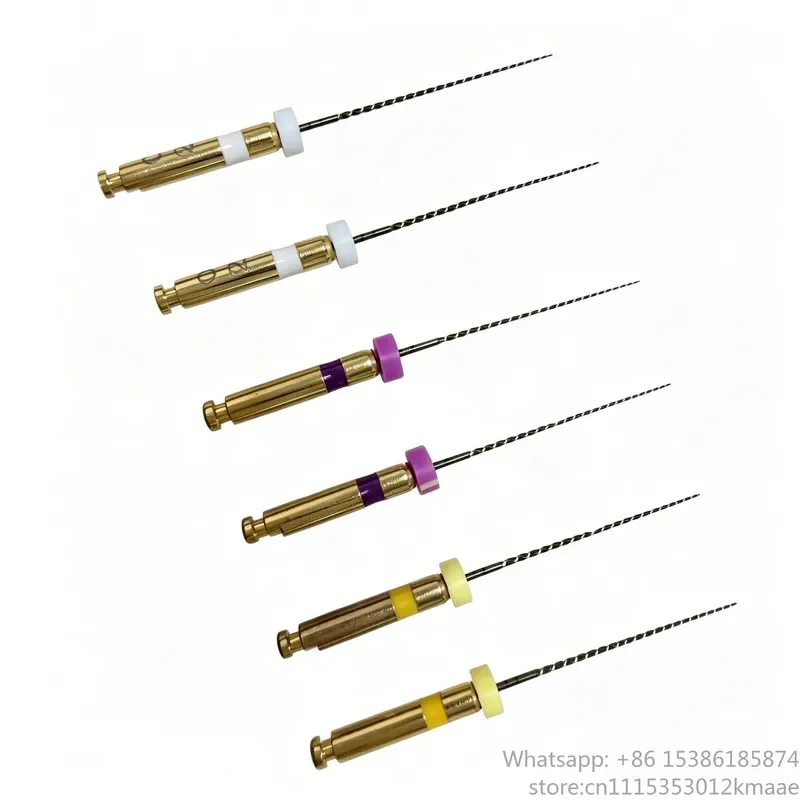Vequyn Path Files Electric Rotary Endo Files NITI Material Gold Clean Debris 6 PCS Heat Activated Root Canal Files for Clinic