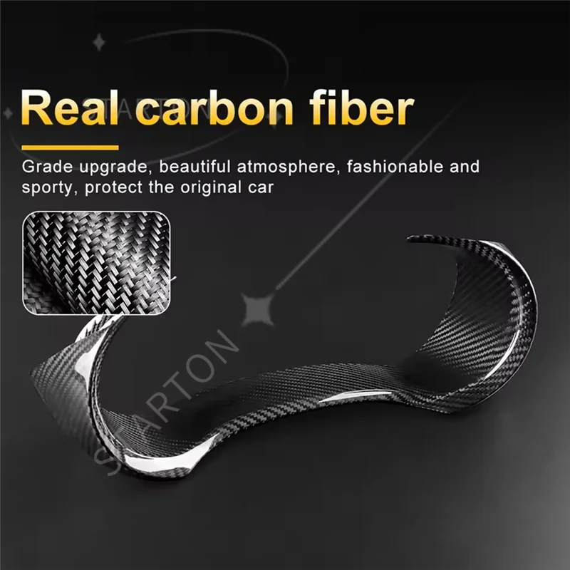 Dry Carbon Fiber Car Steering Wheel Speedometer Frame Interior Trim For KIA Stinger