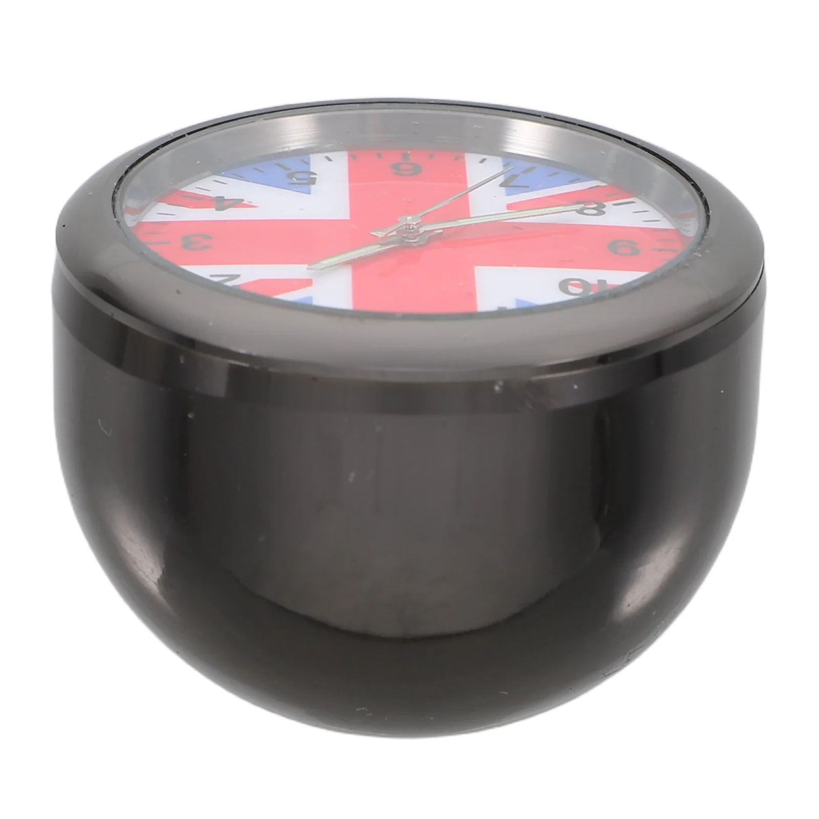 

Car Dashboard Clock Mini Luminous Uk Flag Quartz Analog Stick-on Clip for Cars Boat Bike Decor Black -Free Car Air Vent