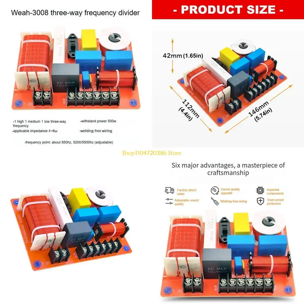 

K0EA 3 Way High Accuracy Crossover 500W Heavy Duty Construction for Professional Sound