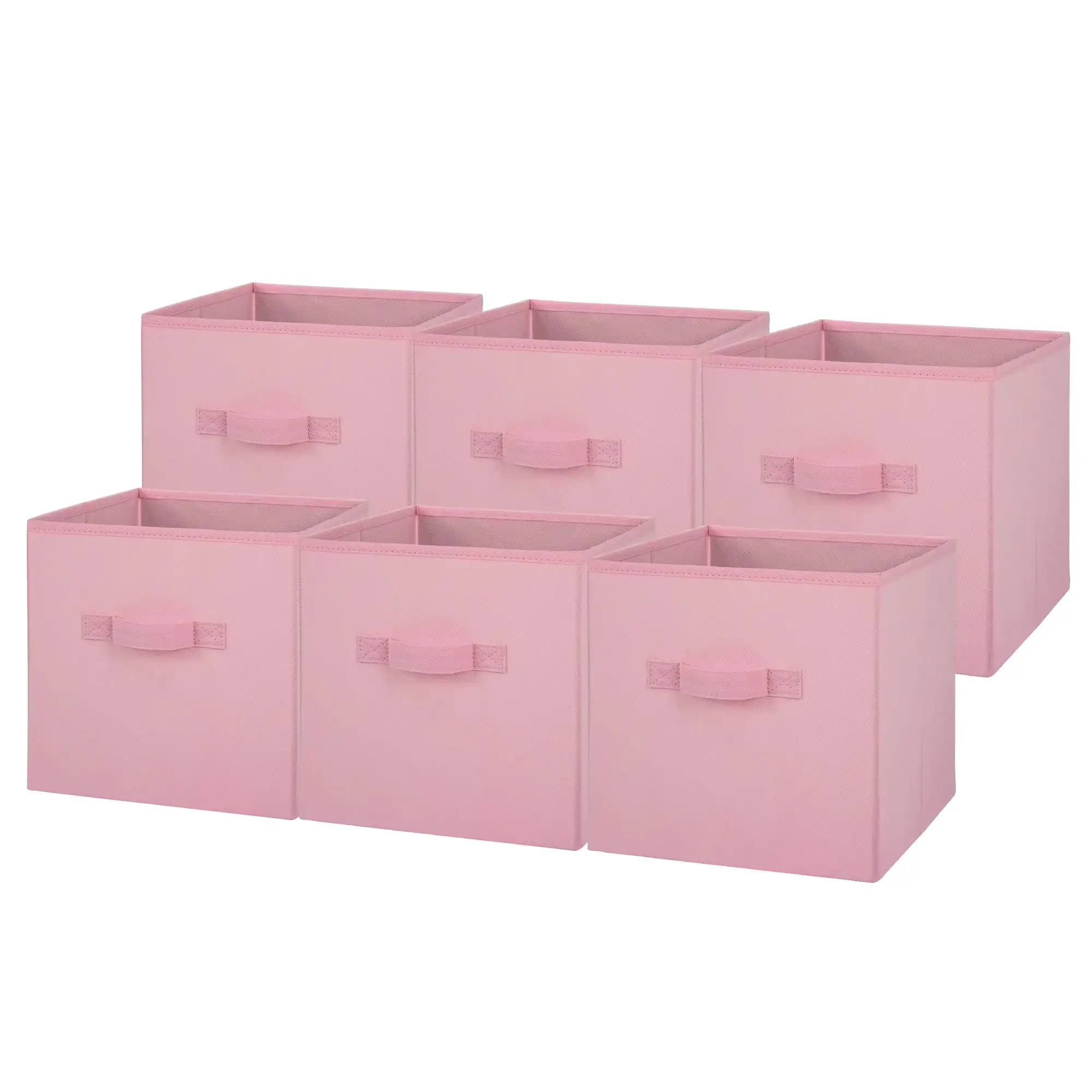 Mainstays Collapsible Cube Fabric Storage Bins, Pink Puff, 6 Pack plastic basket bathroom organizer and storage basket storage college dorm