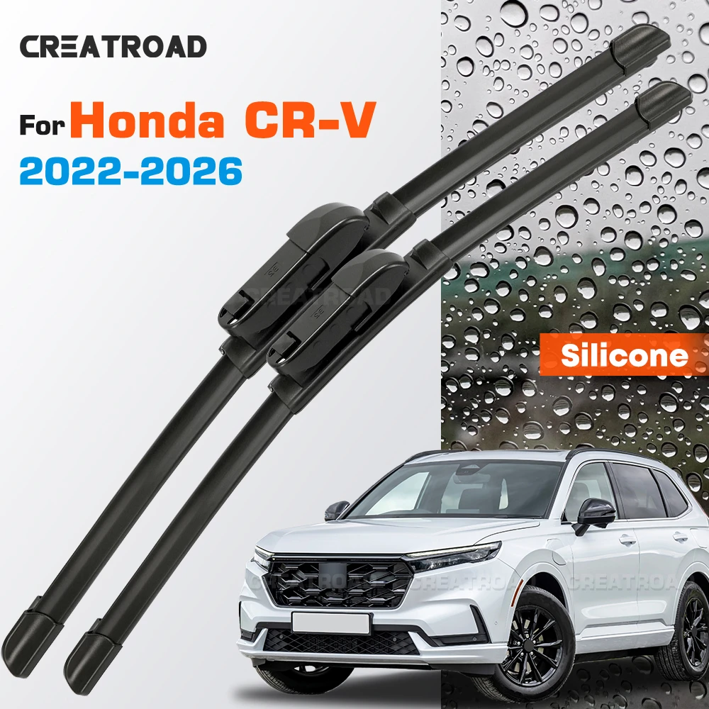 

Silicone Wiper Blades Fit For Honda CR-V CRV MK6 2022-2026 Coated Silent HD Wear-Resistant Car Windshield Wipers 26"+18"