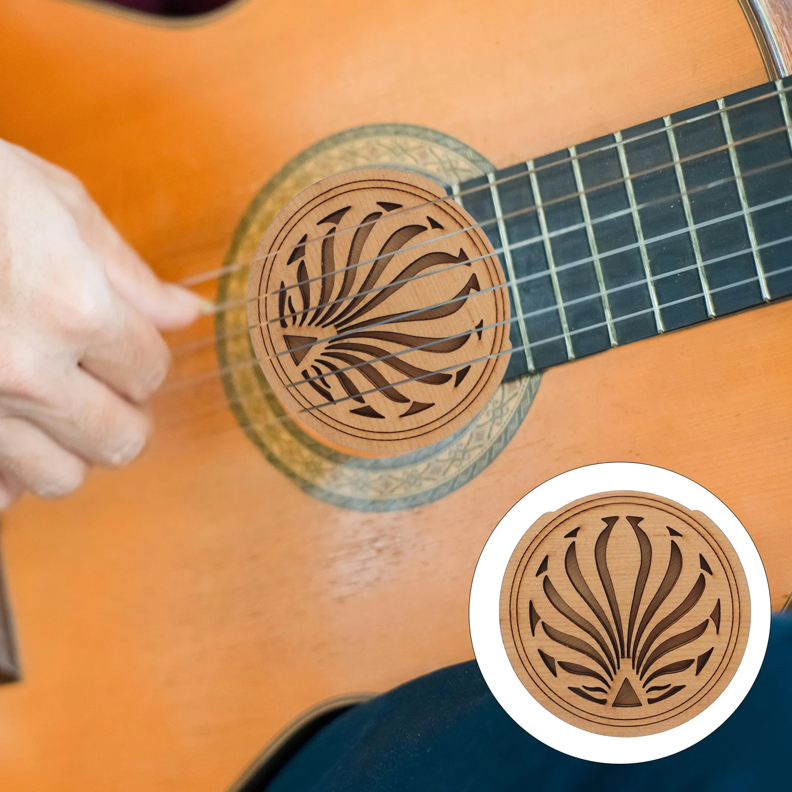 

Guitar Sound Hole Cover Anti Feedback Acoustic Buster Anti-howling Mute Wooden Soundhole Plug