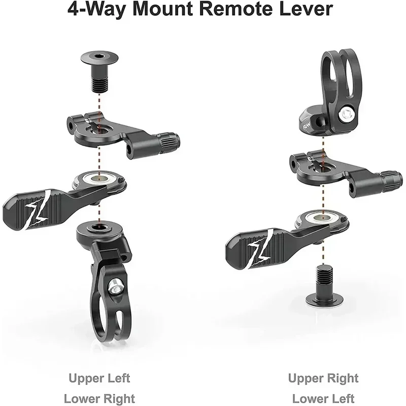 4 Way CNC Remote Lever Kit For Mountain Bike Seatpost Compatible With External Internal Locking Seatposts