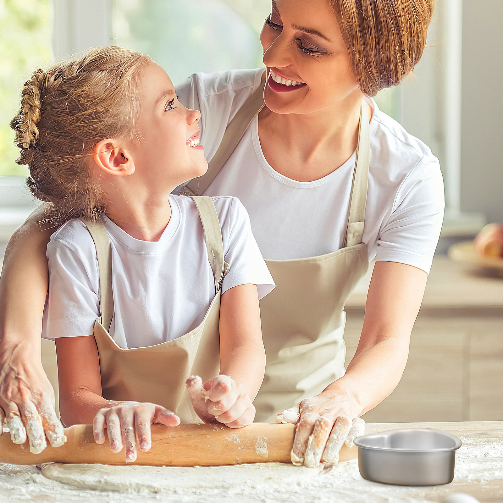 

2Pcs Heart Shape Cake Pan Premium Aluminum Alloy Detachable Bottom for Baking Cheesecake Biscuits and More Easy Clean