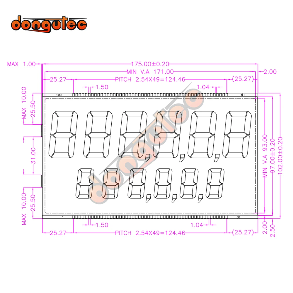 شاشة LCD مكونة من 12 رقمًا من جيلباركو 12 رقمًا إنكور 500 LCD #2