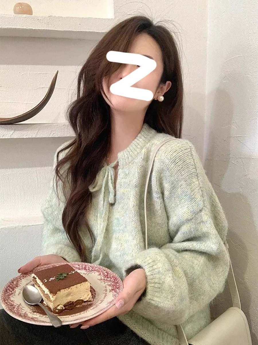 

Женский вязаный свитер Eena, новинка весны, топ с капюшоном, мягкий, уютный, ленивый, нежный, свободный крой, длинный све