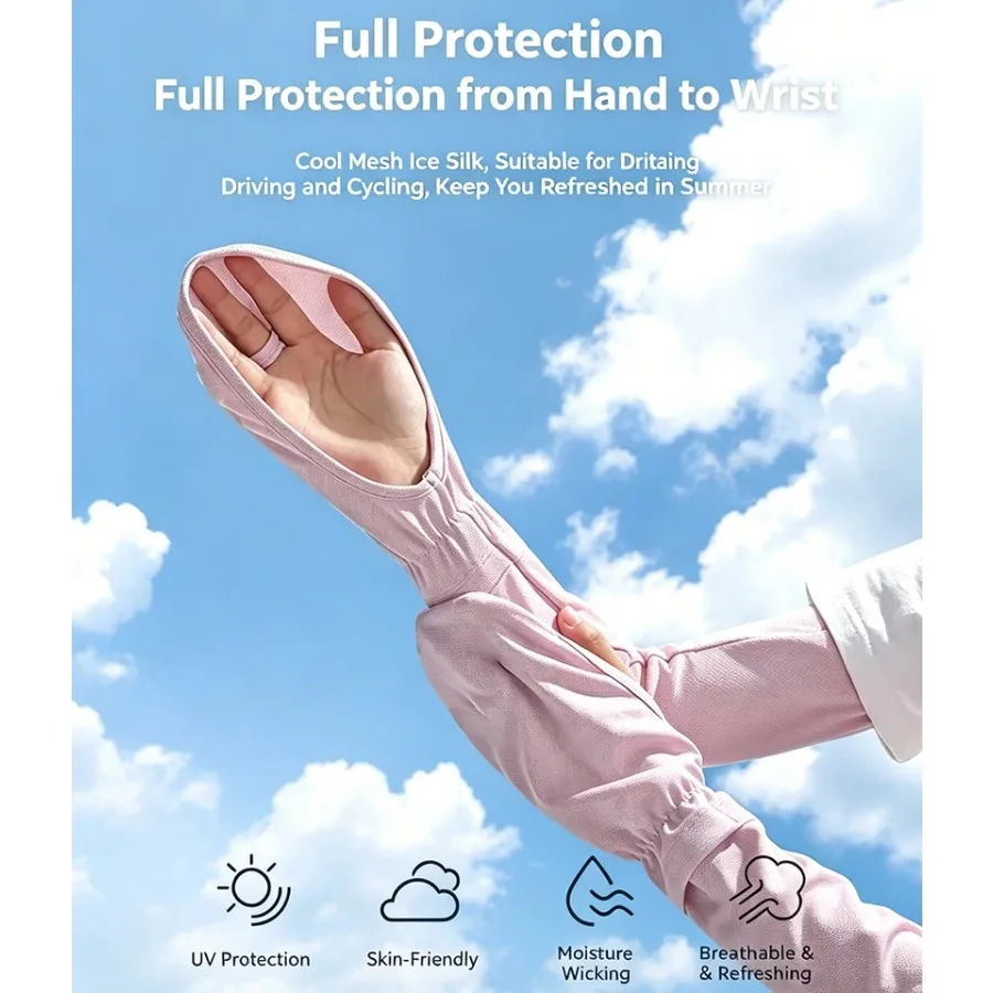 Sunscreen Arm Sleeves Summer Loose-Fitting Horseshoe Sleeves Driving Hand Gloves Cycling UV Protection Ice Silk Arm Sleeves