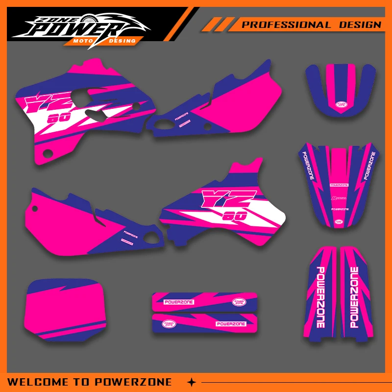 Powerzone Graphics For YAMAHA YZ80 1993 1994 1995- 2000 2001 YZ 80 80CC Decals Stickers Motorcycle  Background Custom Design 01
