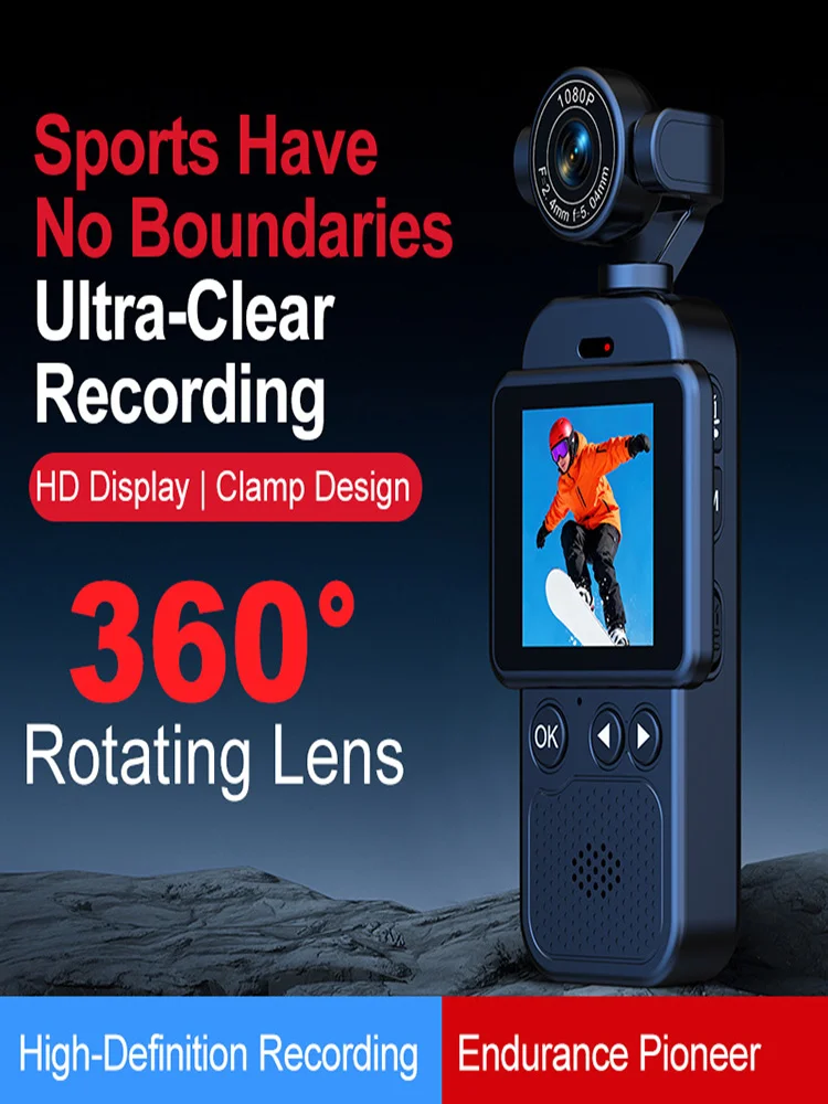 AliExpress NONE New High-definition 4k Sports Camera, Handheld 360 Panoramic Cycling Recorder Hanging On The Chest Anti Shake Wifi Transmission