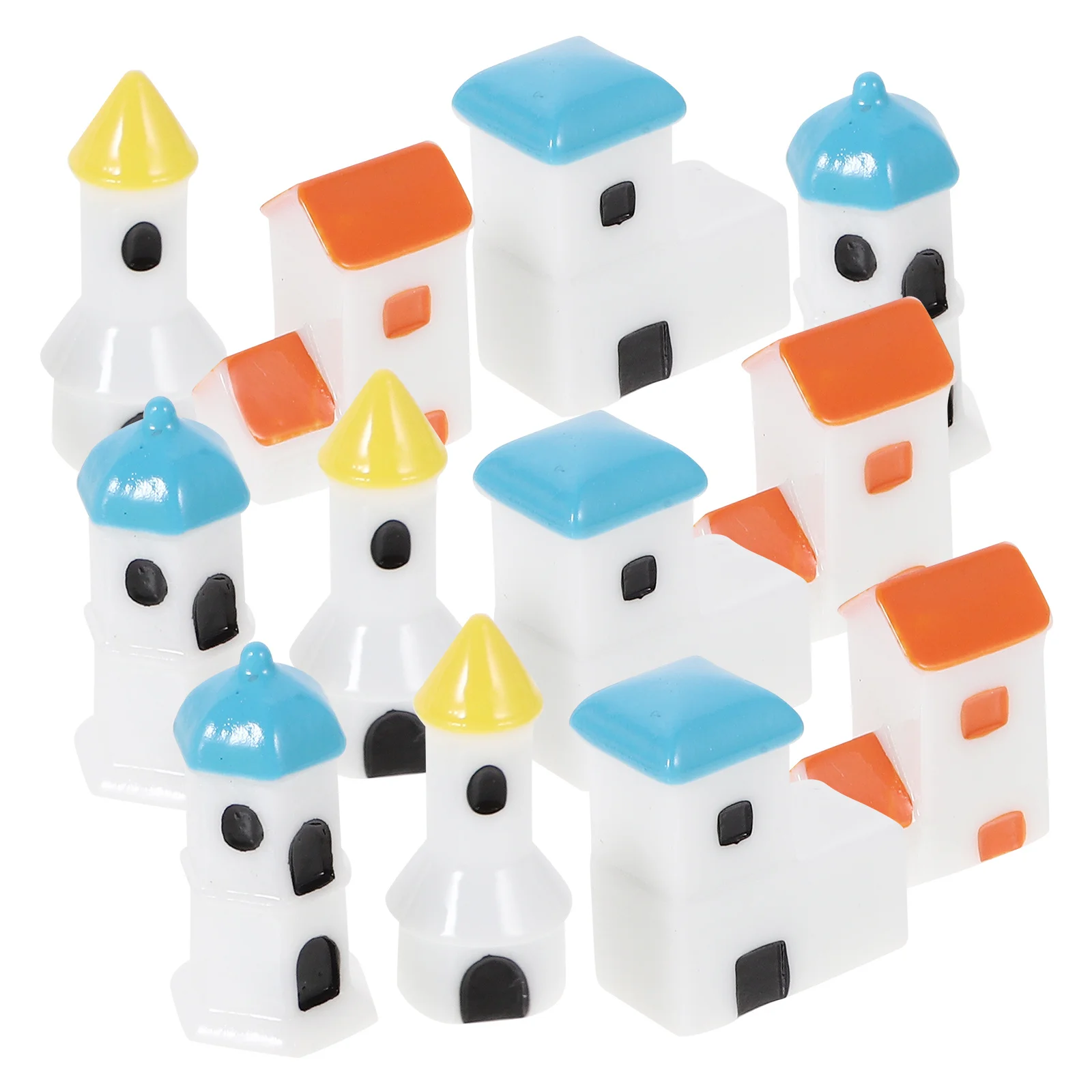 12 Stücke Mini Mittelmeer Stil Harz Winzige Haus Dekor Micro Landschaft Garten Ornament Kreative Harz Miniatur Haus Handwerk
