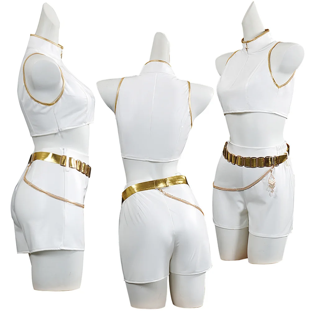 الفتيات شيطان هنتر Disfraz فانتازيا تأثيري رومي زوي ميرا الغناء الدعاوى البيضاء أزياء كرتونية 6 إلى 14 سنة ملابس الهالوين