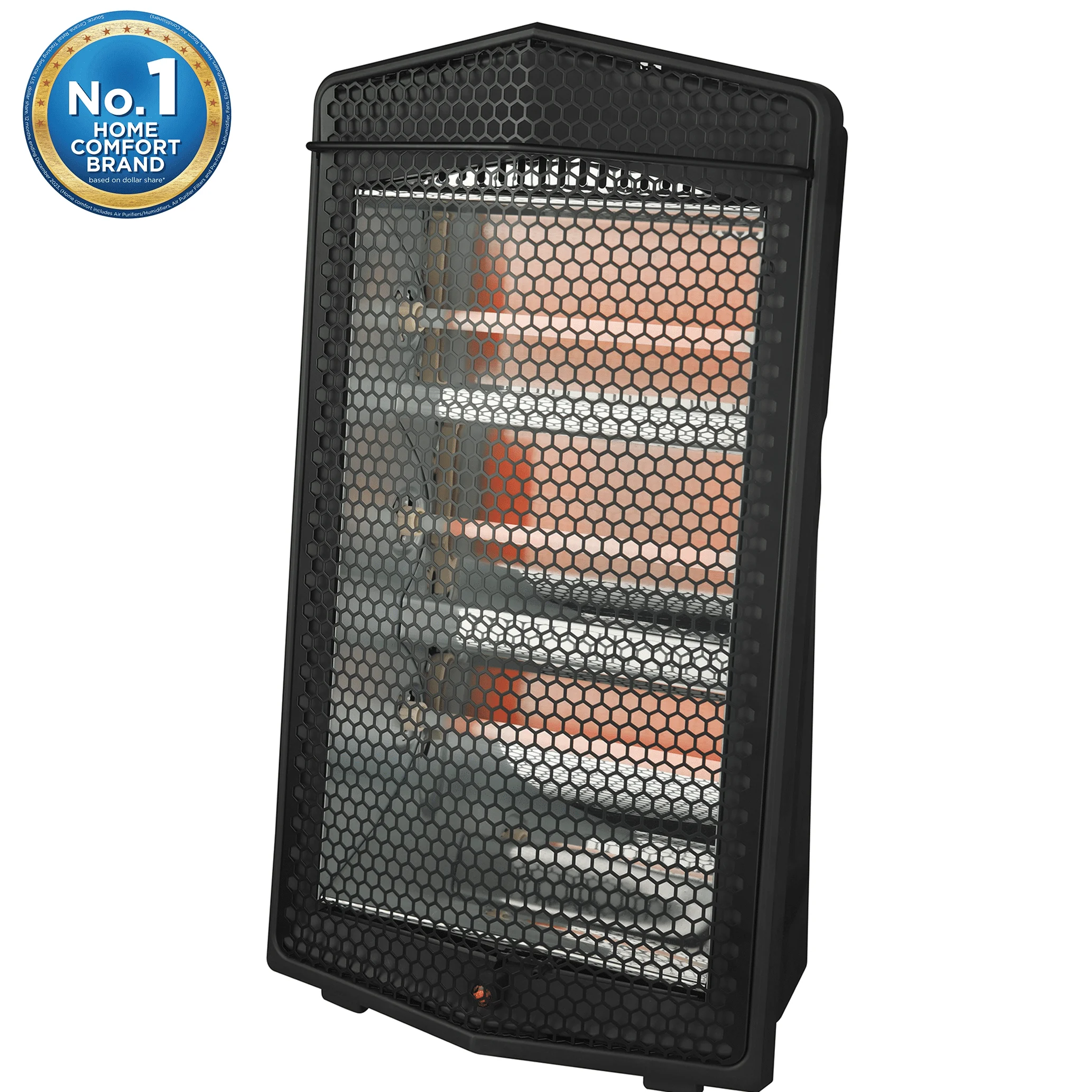 Midea 1500W Quartz Space Heater (Like New) – 3 Heat Settings, Radiant Indoor Heater, Overheat & Tip-Over Protection, Energy-Efficient Portable Heater, Black
