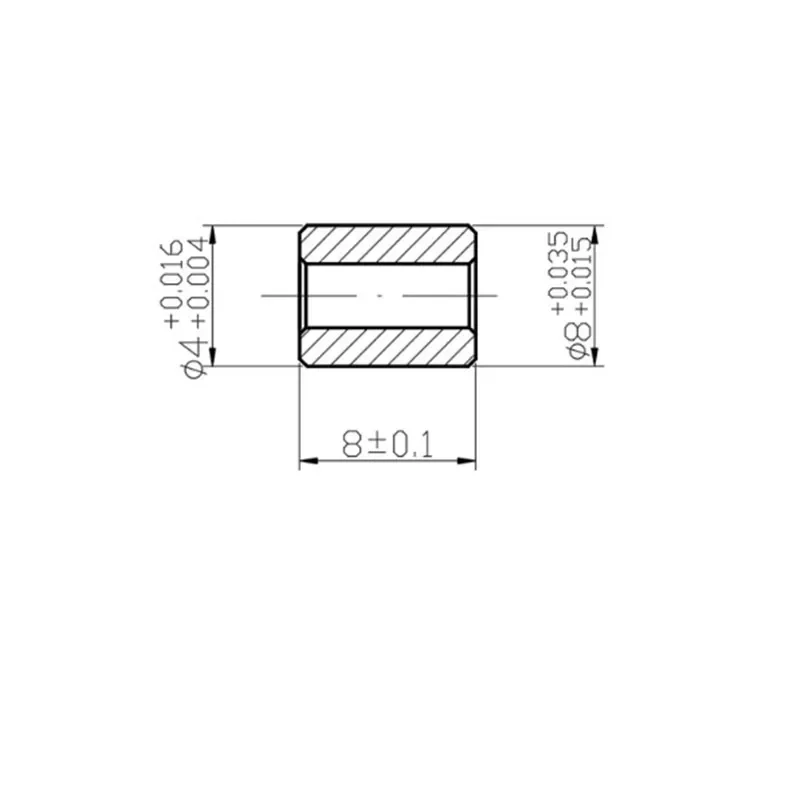 10pcs/lot Precision Oil Bearing Inner Diameter 4mm Outer Diameter 8mm Lenght 8mm Copper Base Brass Bearing Copper Sleeve gear