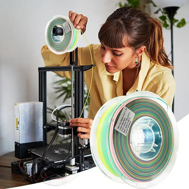 خيوط طابعة ثلاثية الأبعاد عملية بكرة طابعة ثلاثية الأبعاد خيوط متعددة الألوان مستقرة 1.75 مللي متر خيوط حزمة خيوط مستقرة لمعظم ثلاثية الأبعاد
