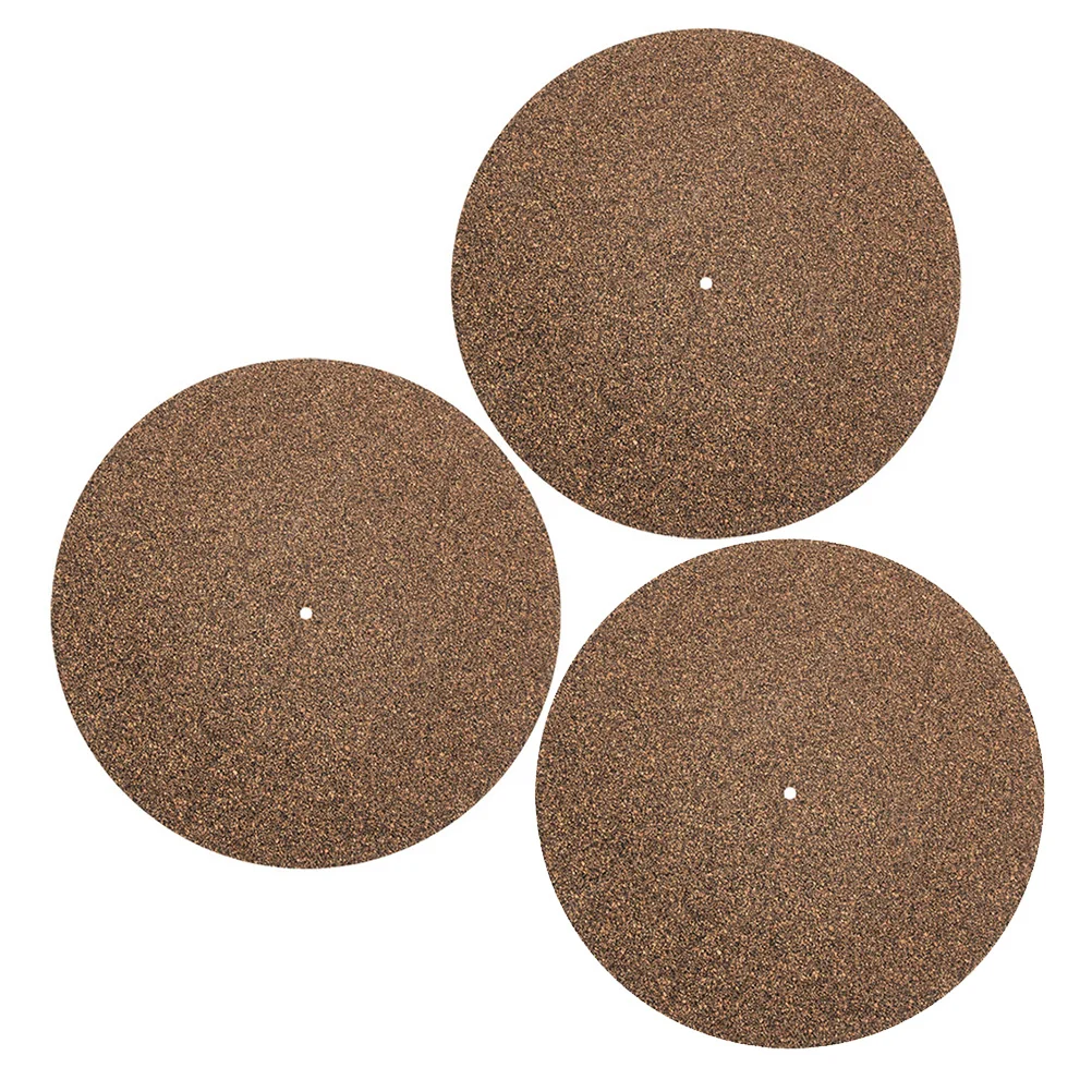 

3pcs Cork Record Player Mat Turntable Slipmat For Vinyl Records Durable Soft Slipmats Shock Absorption Compatible With All