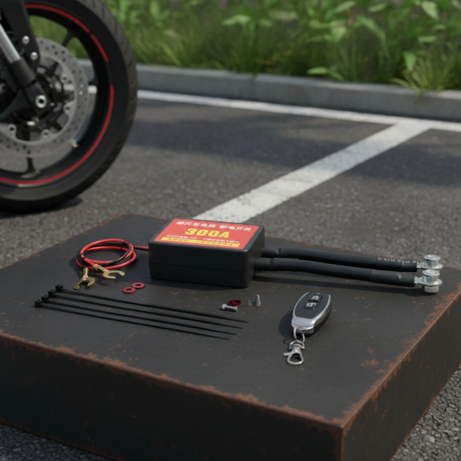 Motorcycle Battery Disconnect Switch 300A Battery Disconnect Switch with Circular Terminal Terminals Anti-Drain Easy to Install