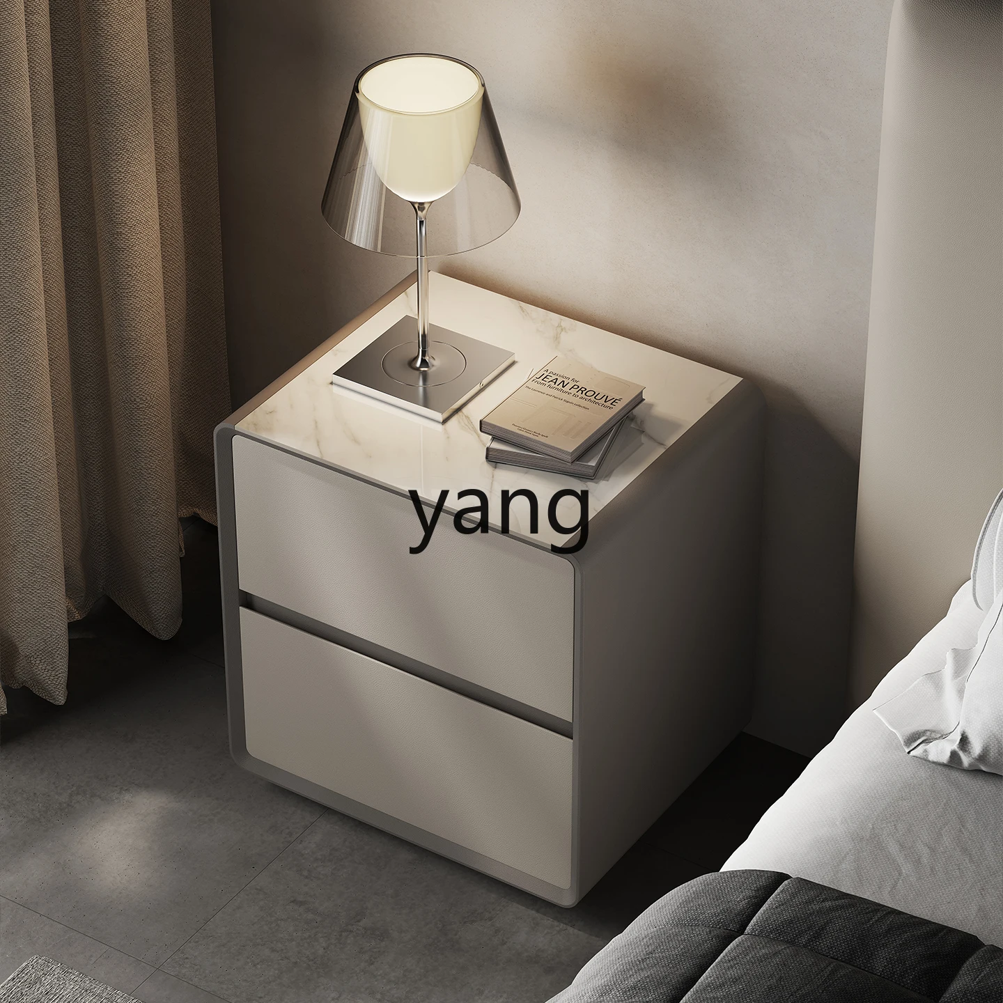 LMM Italian light luxury high-end bedside table modern simple bedroom high-value storage cabinet