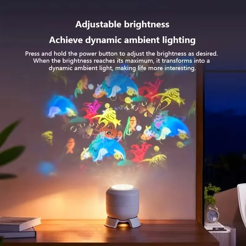 LED Ocean Projector Light, 360° Rotating Dynamic Night Light, USB Powered Ambient Lamp, Decorative Lighting for Game,Living Room image 3