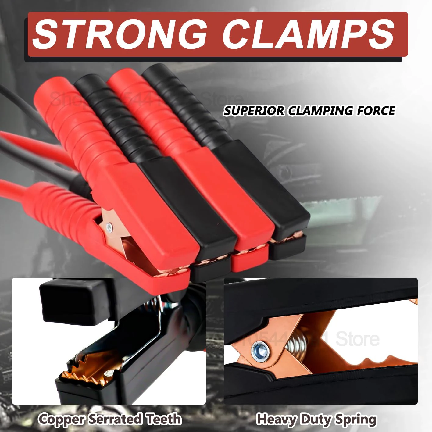 13ft/157in 2500AMP Car Battery Jumper Cables Pure Copper Emergency Automotive Booster Leads for SUV MPV Pickup Truck