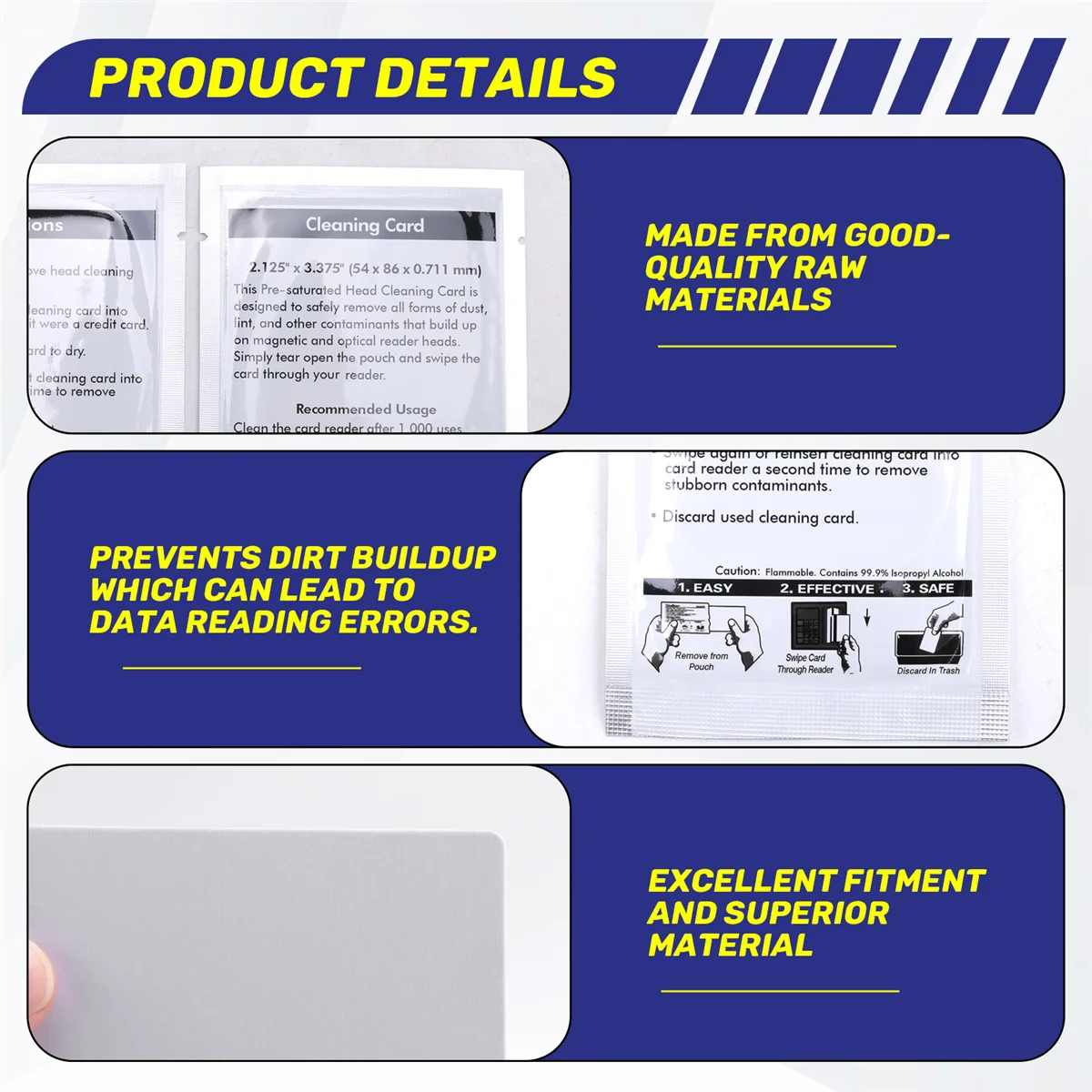

DIDI CR80 Cleaning Cards, Dual Side Card Reader Cleaner, POS Swipe Terminal Cleaning Cards -CR80 Card Chip Cleaner (10PCS)